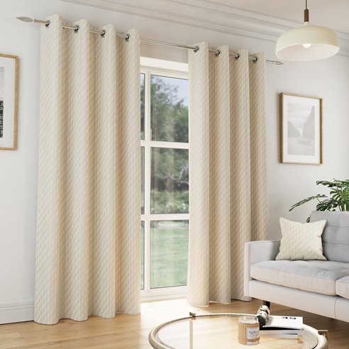 Tokyo Eyelet, Cream - Ready Made Curtains - Image 3